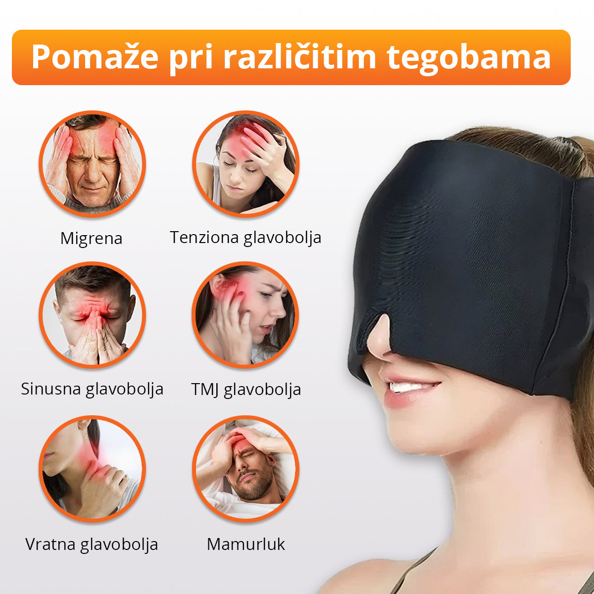 Maska za ublažavanje migrene i glavobolje