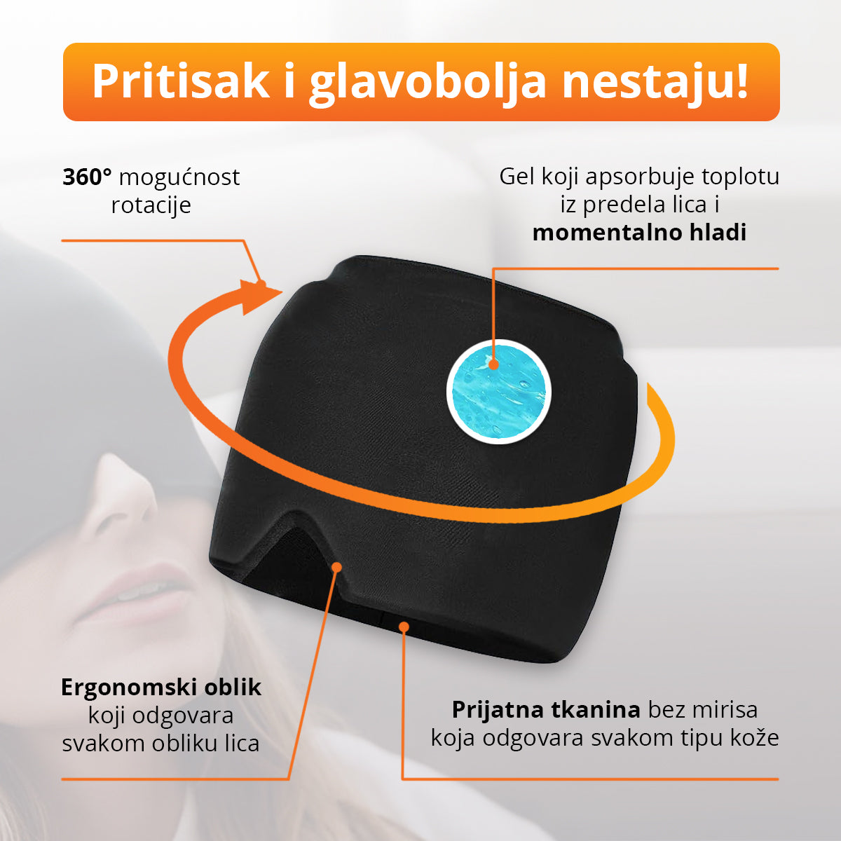 Maska za ublažavanje migrene i glavobolje