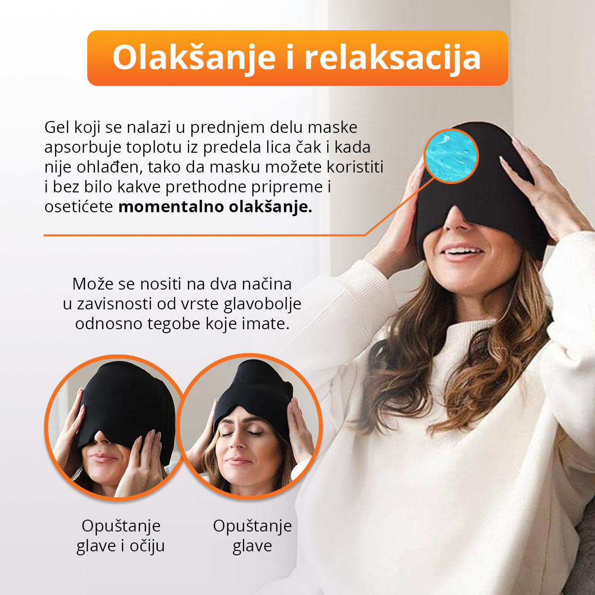 Maska za ublažavanje migrene i glavobolje