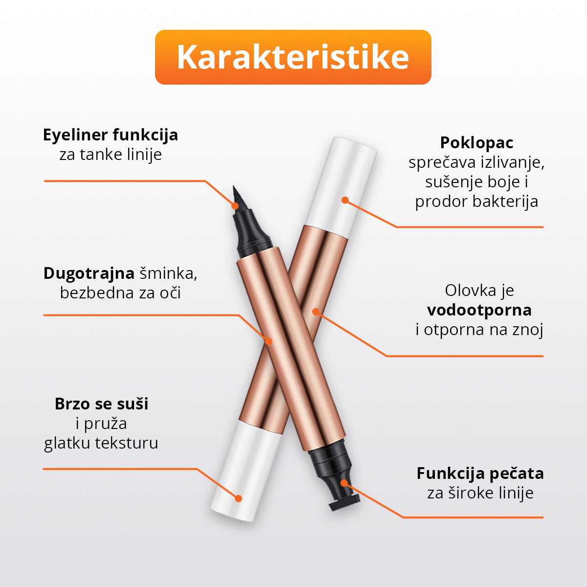 Dvostrana vodootporna eyeliner olovka