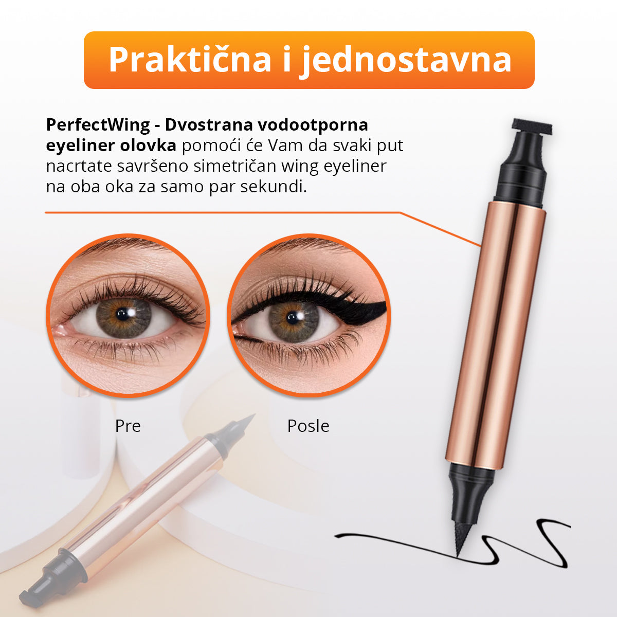Dvostrana vodootporna eyeliner olovka