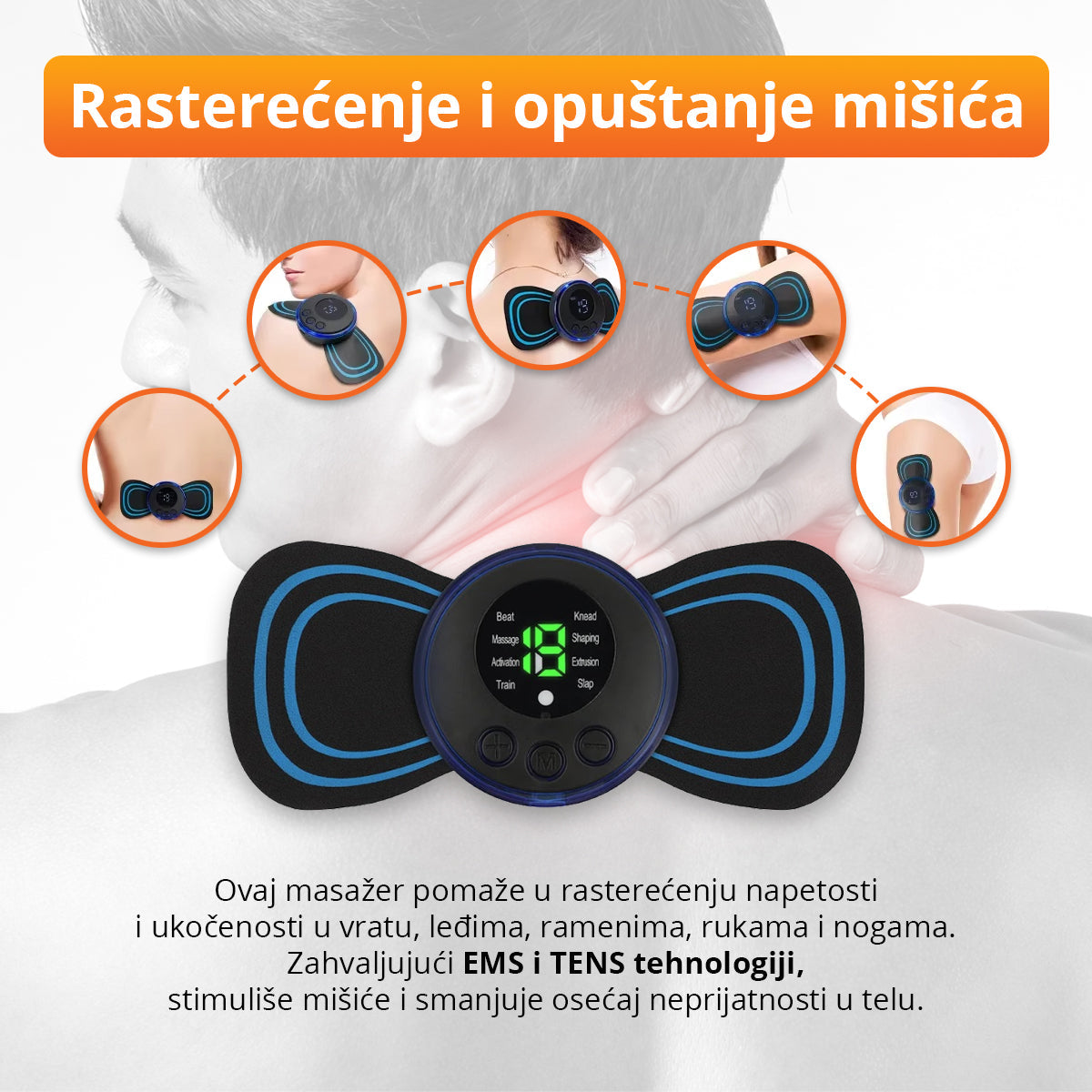 Bežični EMS masažer za opuštanje i oporavak mišića