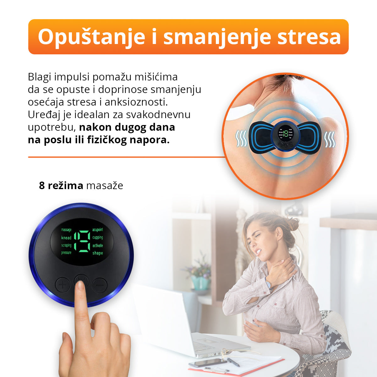 Bežični EMS masažer za opuštanje i oporavak mišića