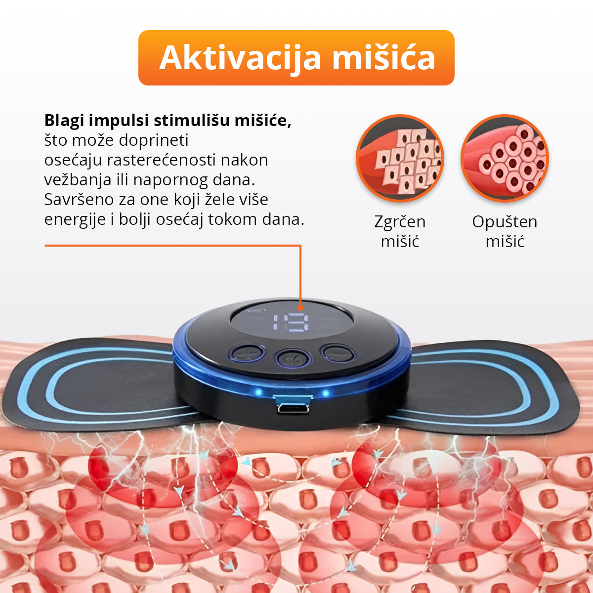 Bežični EMS masažer za opuštanje i oporavak mišića