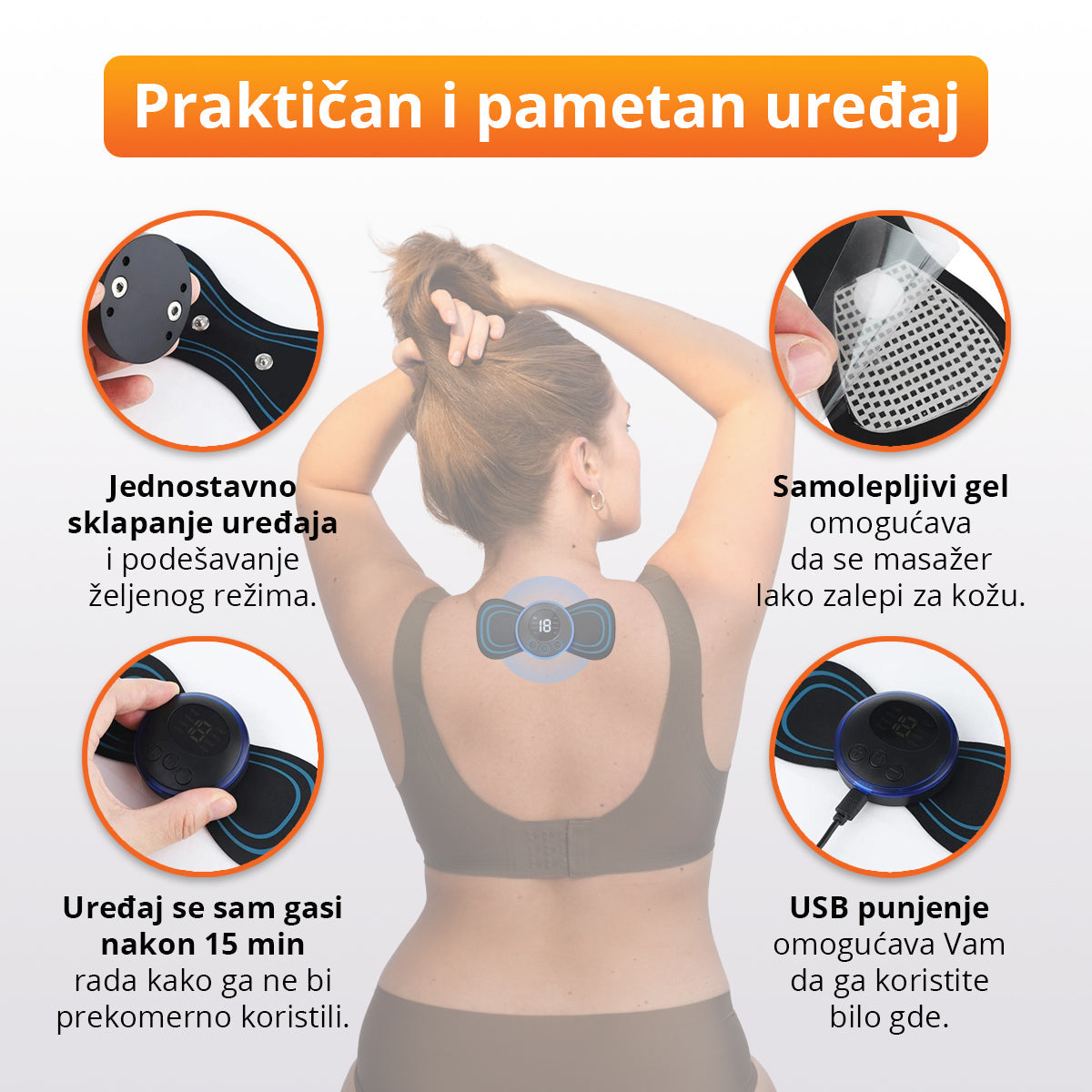 Bežični EMS masažer za opuštanje i oporavak mišića