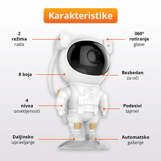 Astronaut LED projektor
