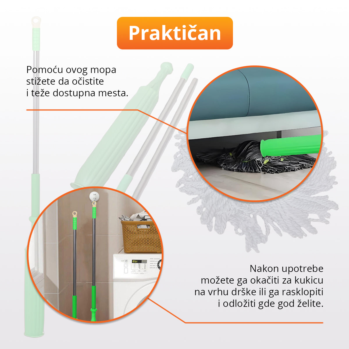 Brzoupijajući mop sa automatskim ceđenjem