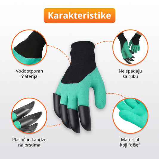 Baštenske rukavice sa plastičnim kandžama