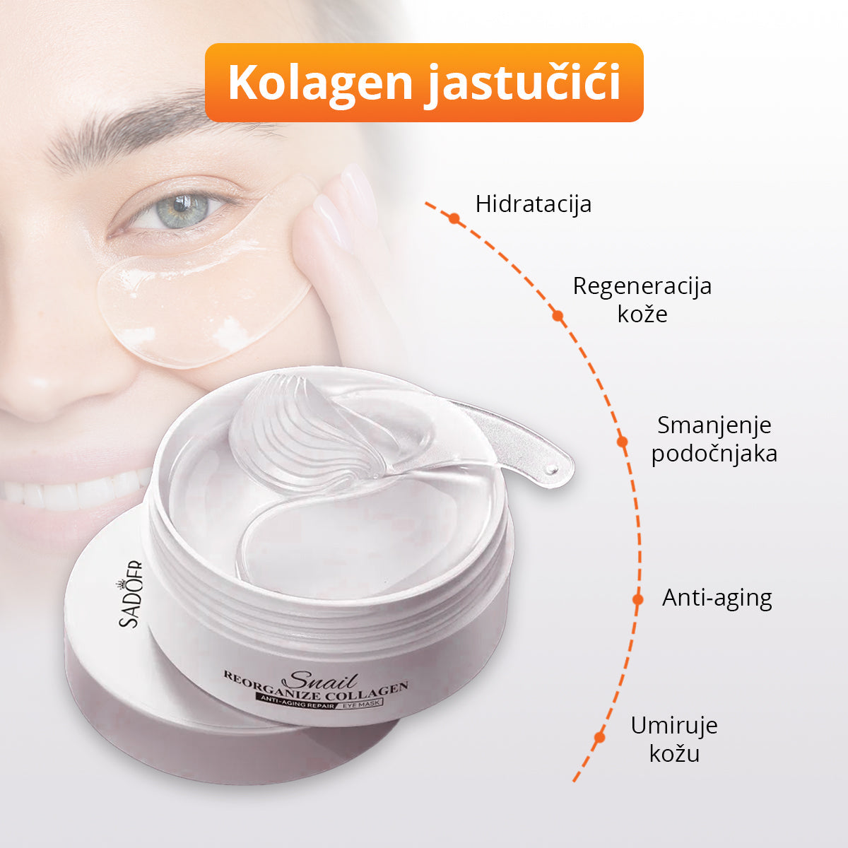 Gel jastučići sa kolagenom za predeo oko očiju (30 pari)