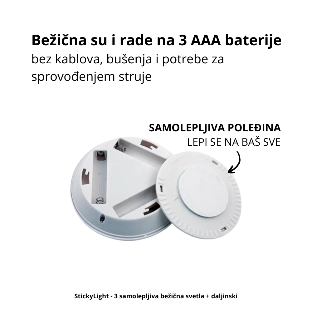 3 samolepljiva bežična svetla + daljinski