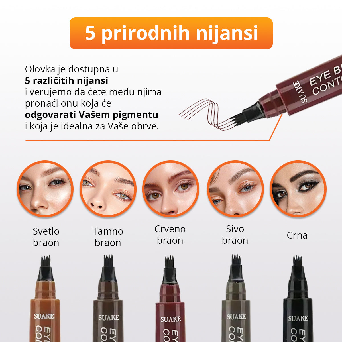 Četvorostruka vodootporna microblading olovka za obrve