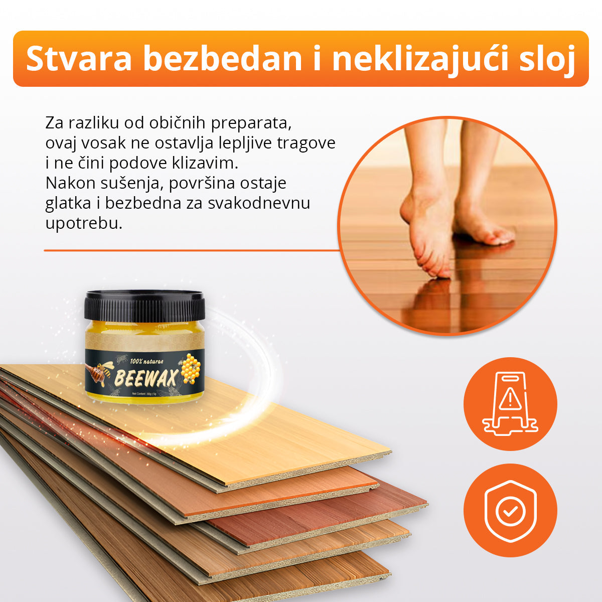 Prirodni pčelinji vosak za poliranje drveta