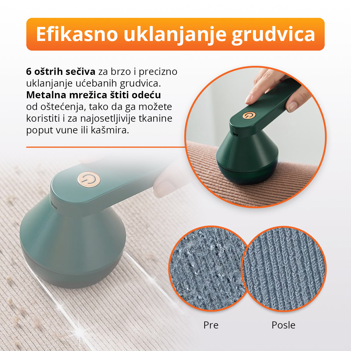 Uređaj za uklanjanje ućebanih grudvica sa odeće