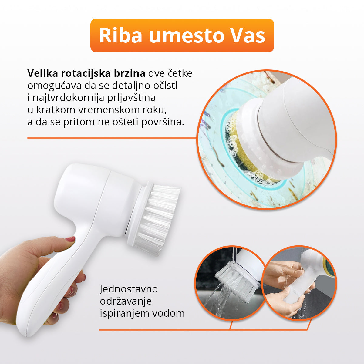 Bežična rotirajuća četka za detaljno čišćenje