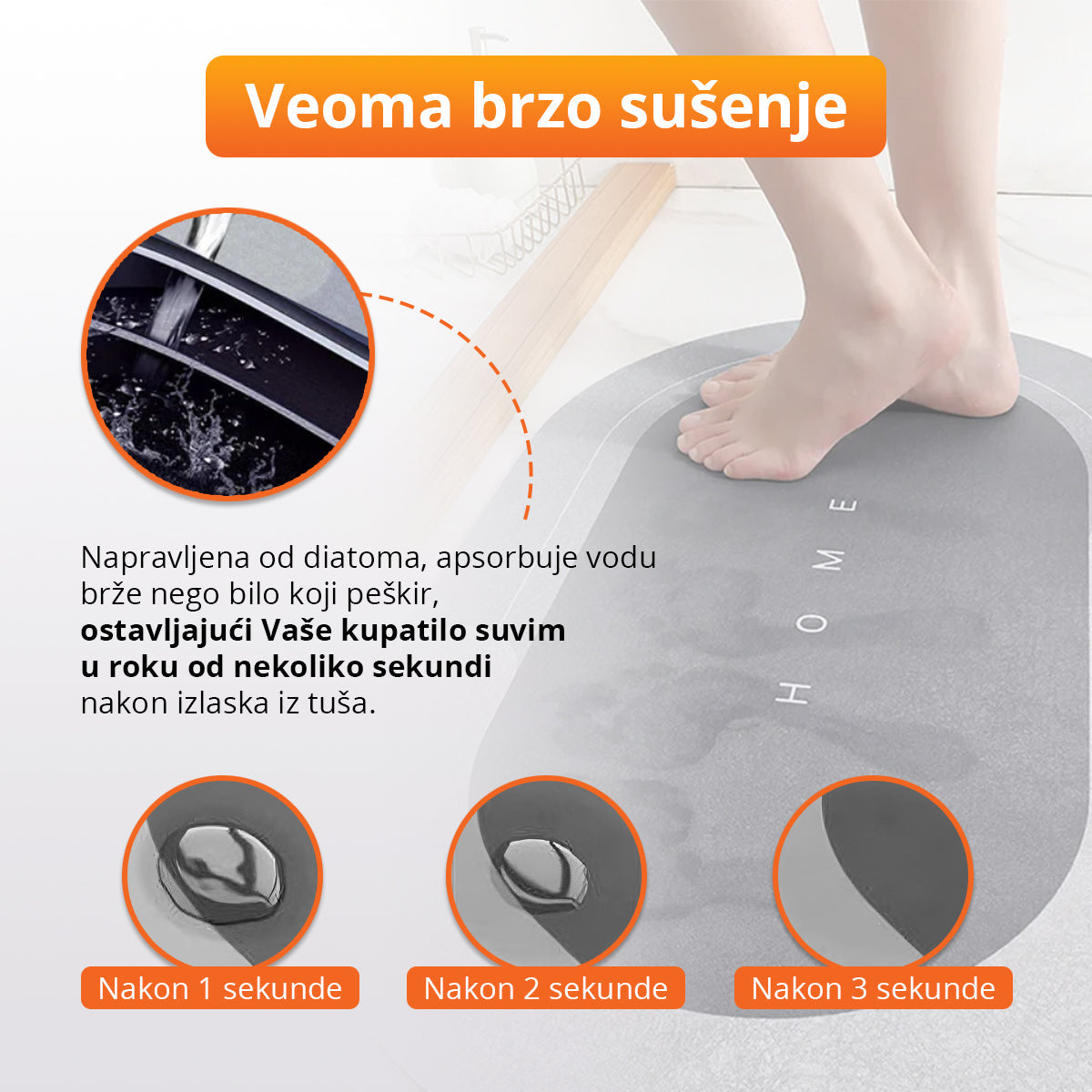 Brzoupijajuća prostirka za kupatilo