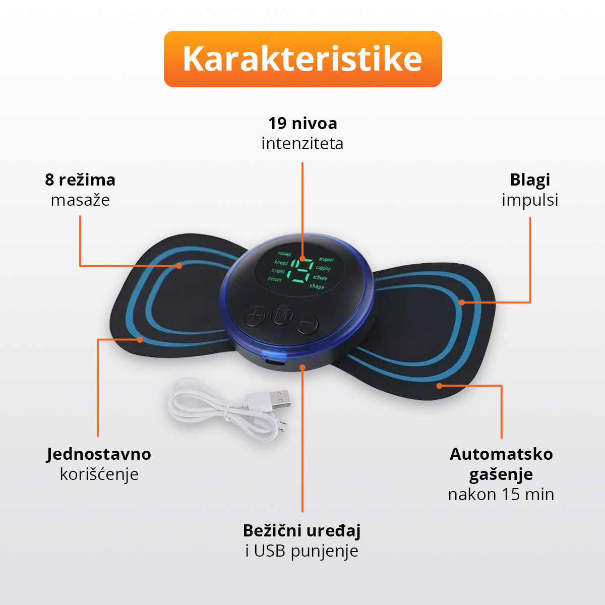 Bežični EMS masažer za opuštanje i oporavak mišića
