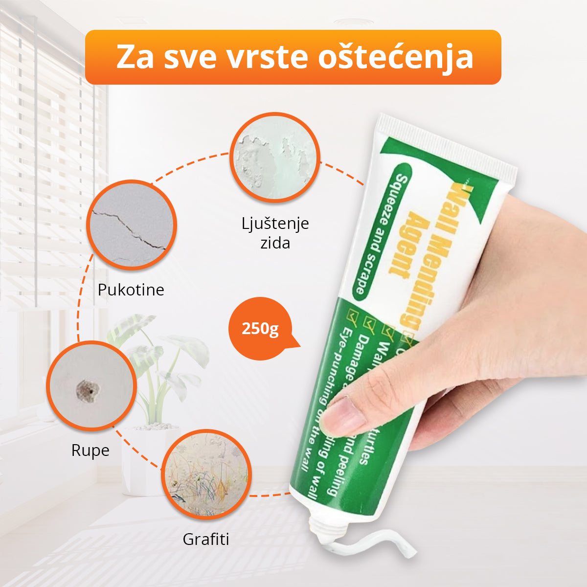 Pasta za brzu popravku oštećenih zidova