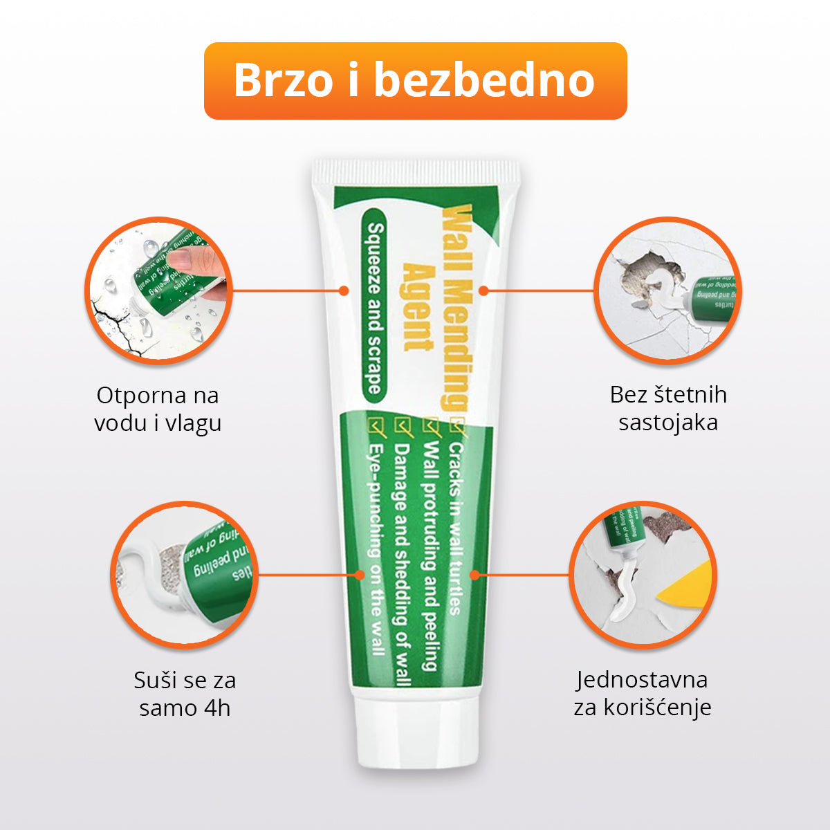 Pasta za brzu popravku oštećenih zidova