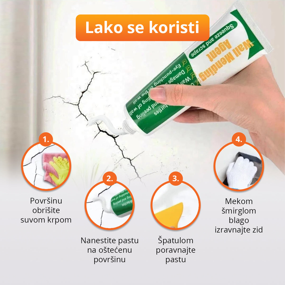 Pasta za brzu popravku oštećenih zidova