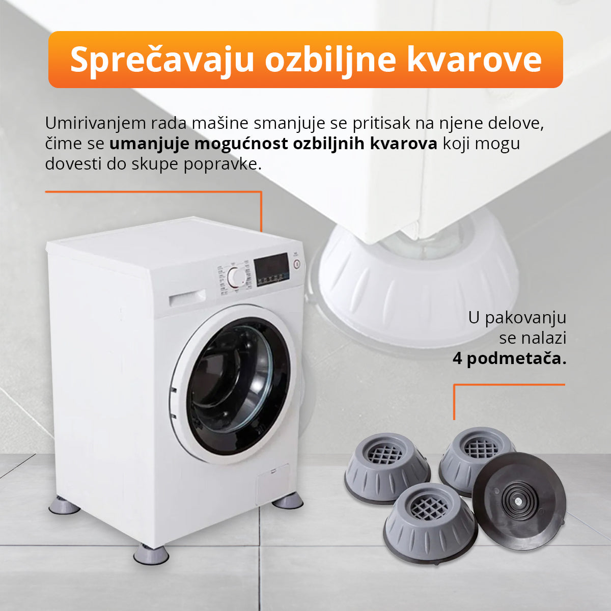 Podmetači za stabilizaciju veš mašine (4 komada)
