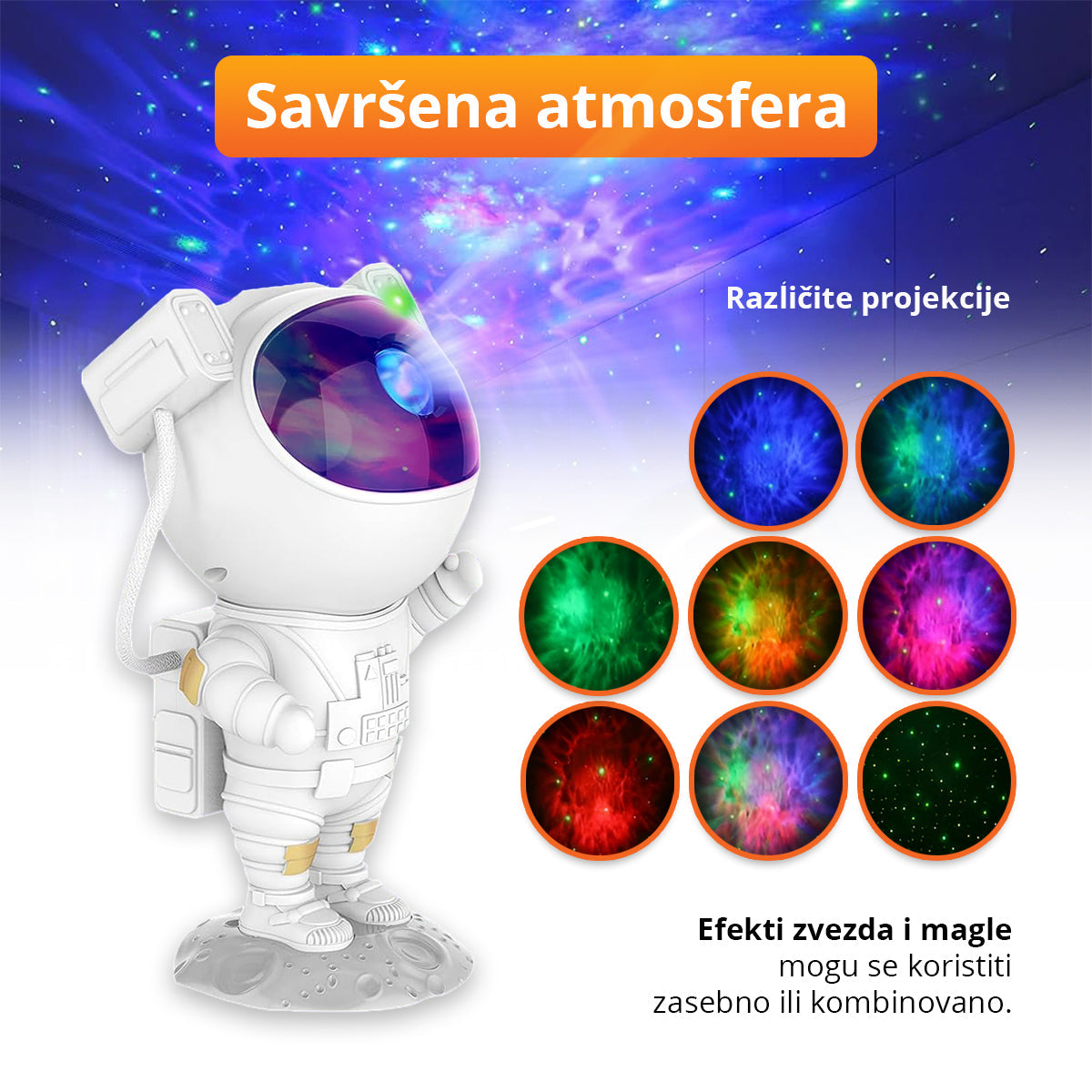 Astronaut LED projektor