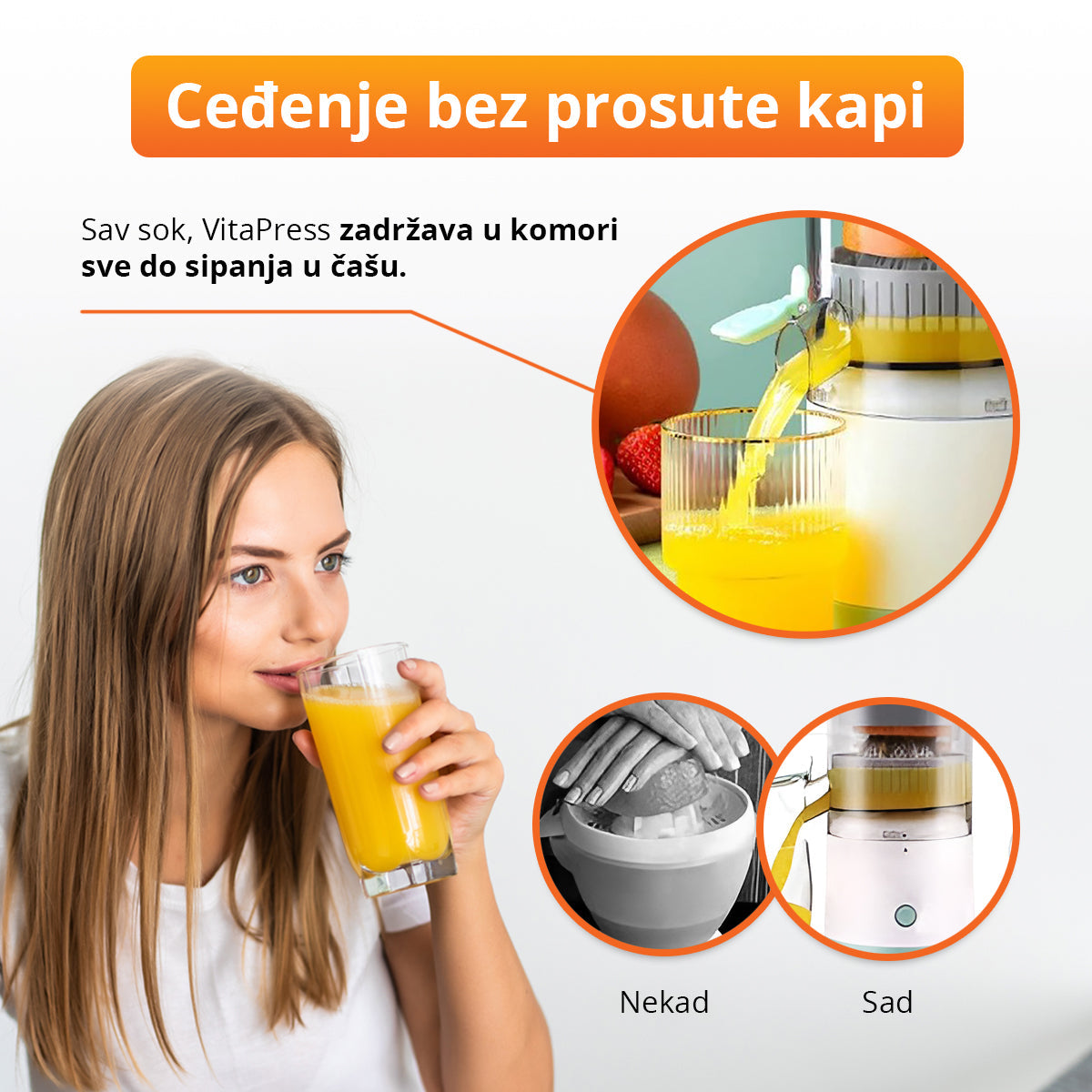 Bežični sokovnik za lako ceđenje voća