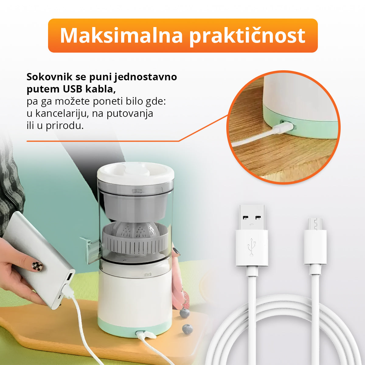Bežični sokovnik za lako ceđenje voća
