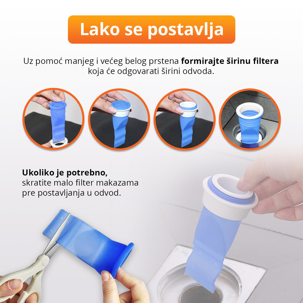 Filter protiv neprijatnih mirisa iz odvoda (4 komada)