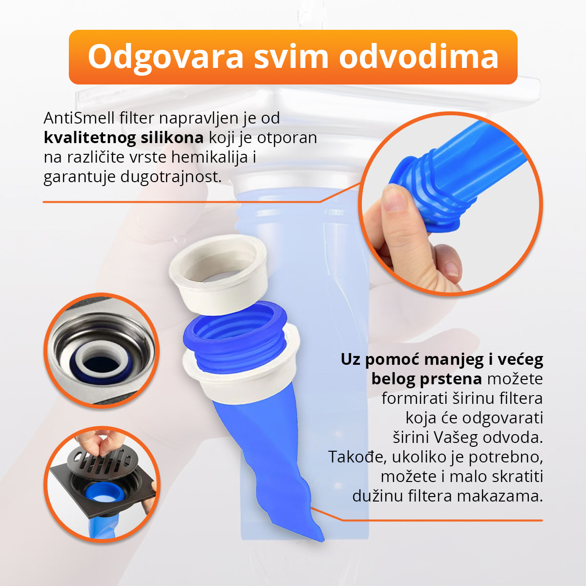 Filter protiv neprijatnih mirisa iz odvoda (4 komada)