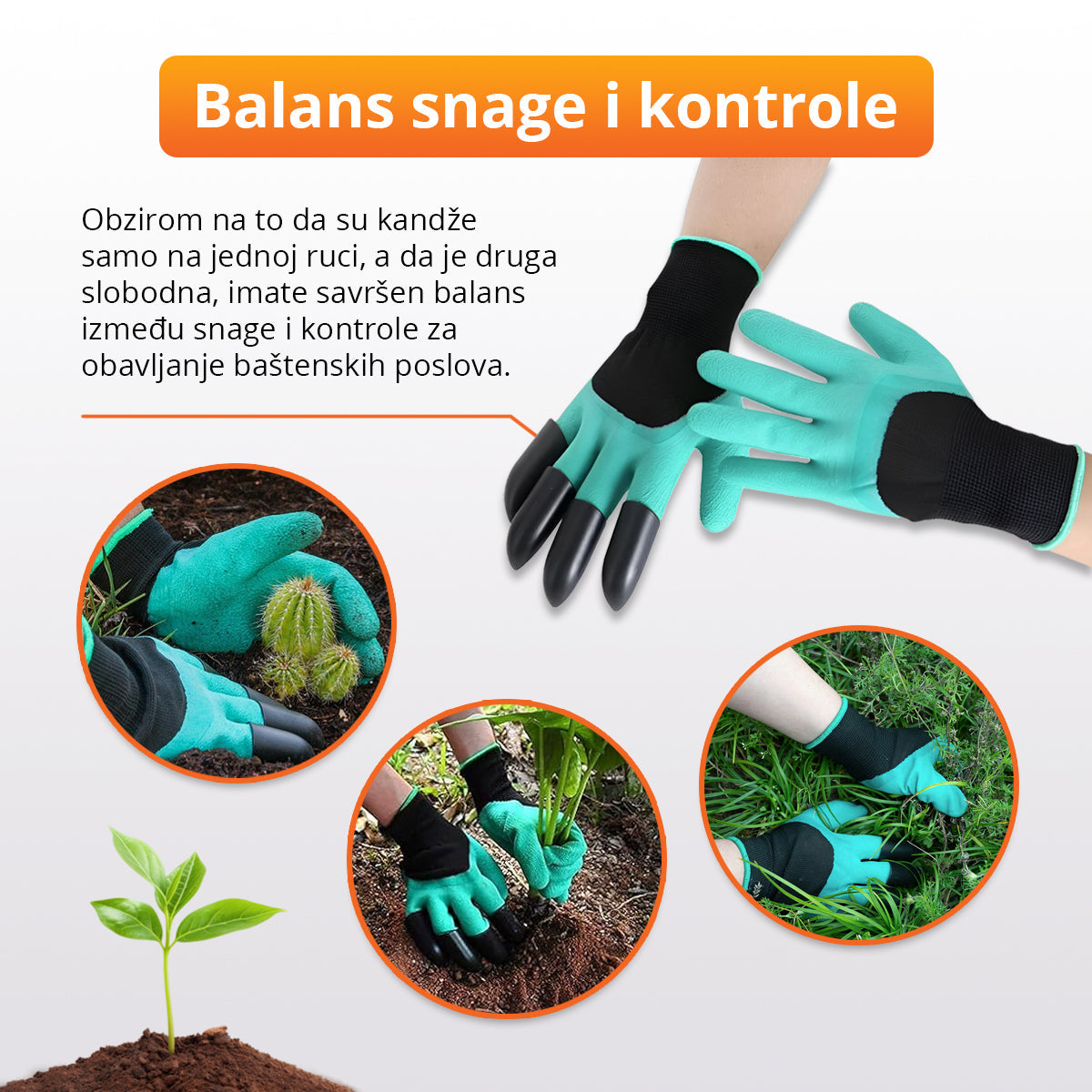 Baštenske rukavice sa plastičnim kandžama