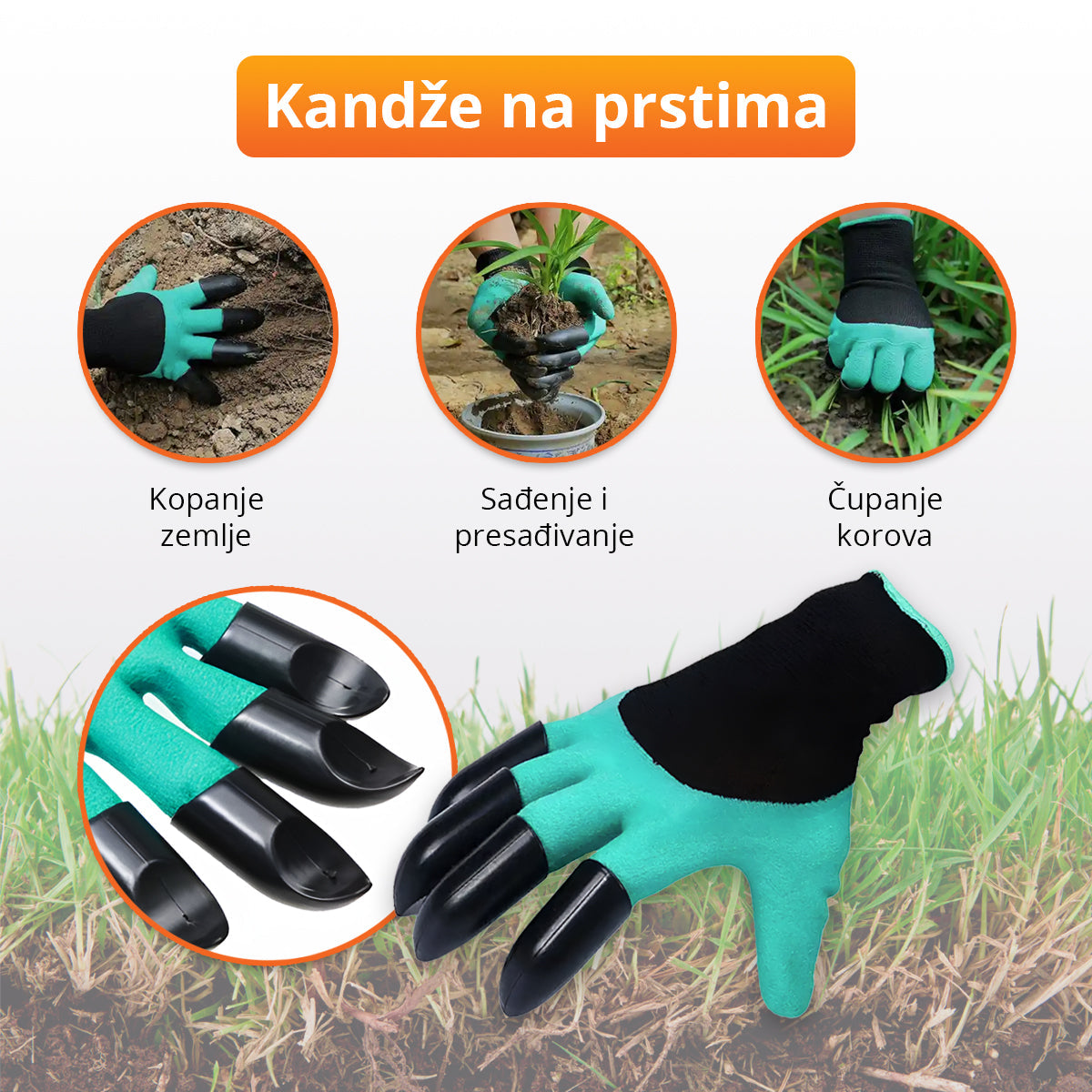 Baštenske rukavice sa plastičnim kandžama