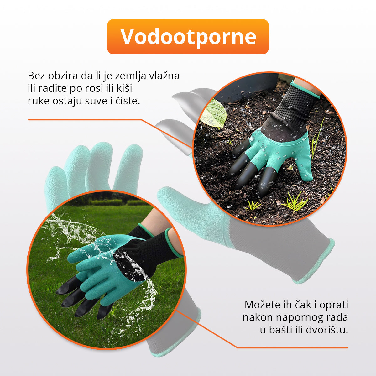 Baštenske rukavice sa plastičnim kandžama