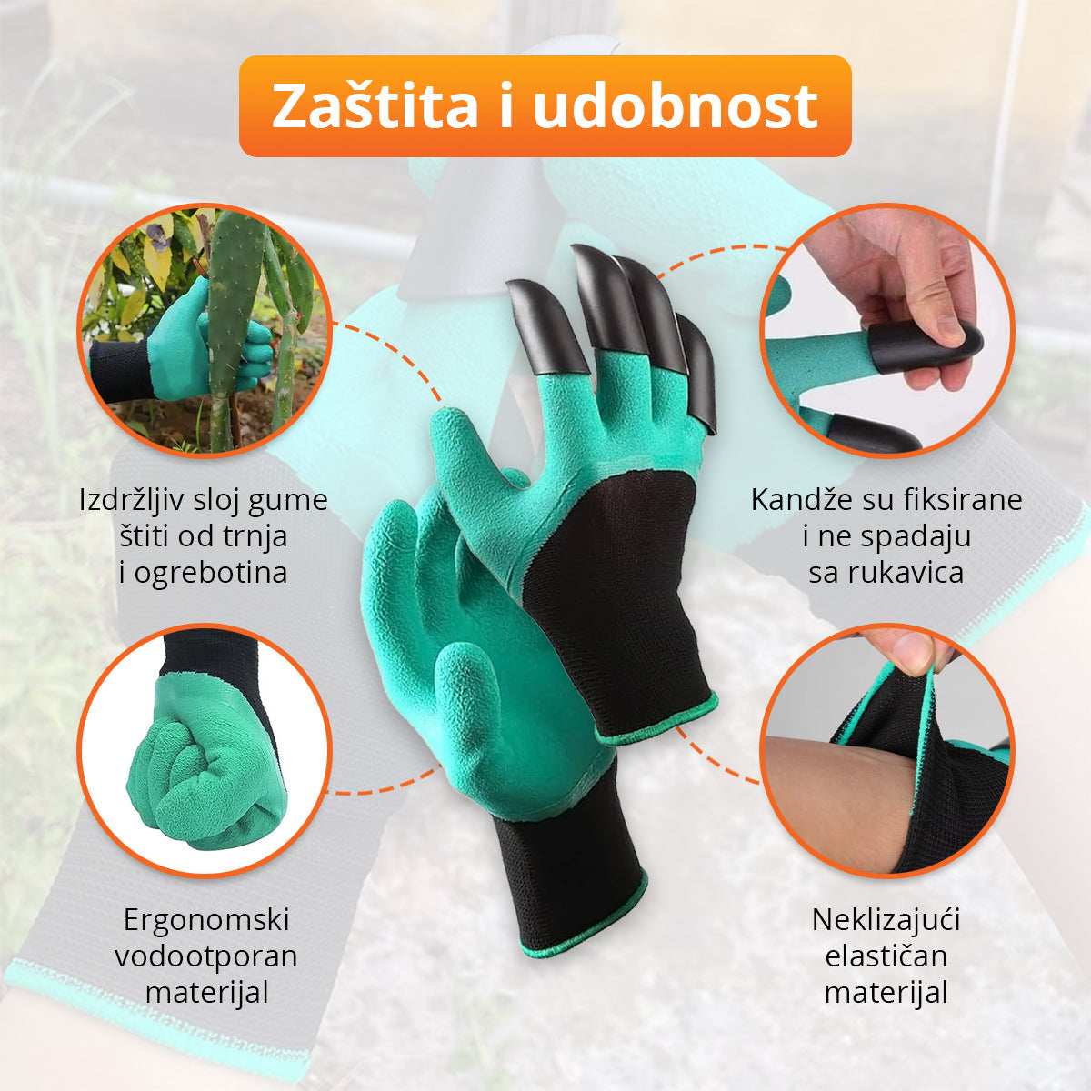 Baštenske rukavice sa plastičnim kandžama