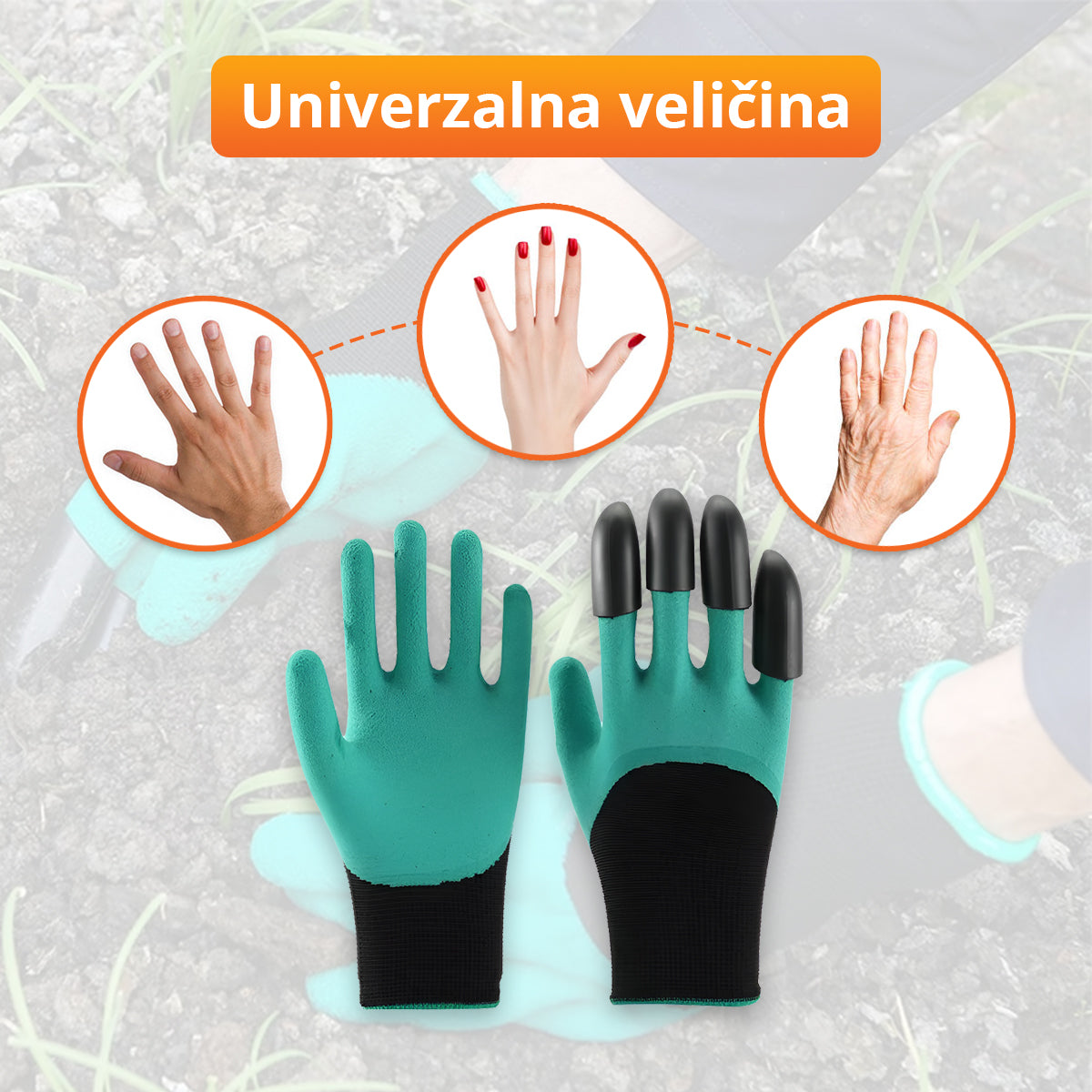Baštenske rukavice sa plastičnim kandžama