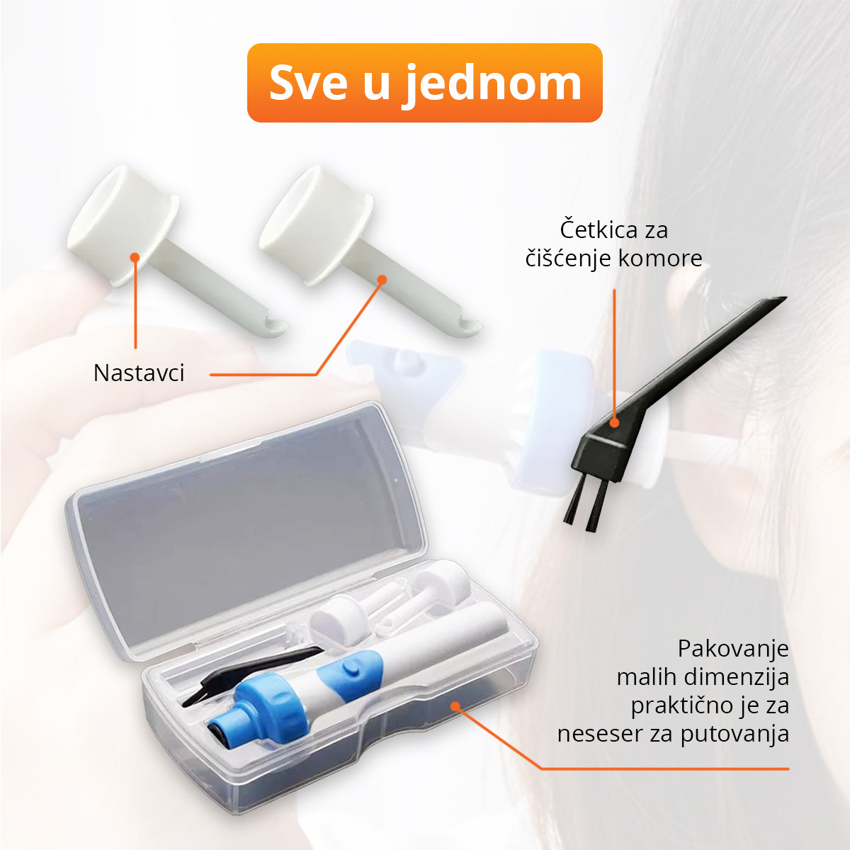 Električni uređaj za usisavanje voska iz ušiju