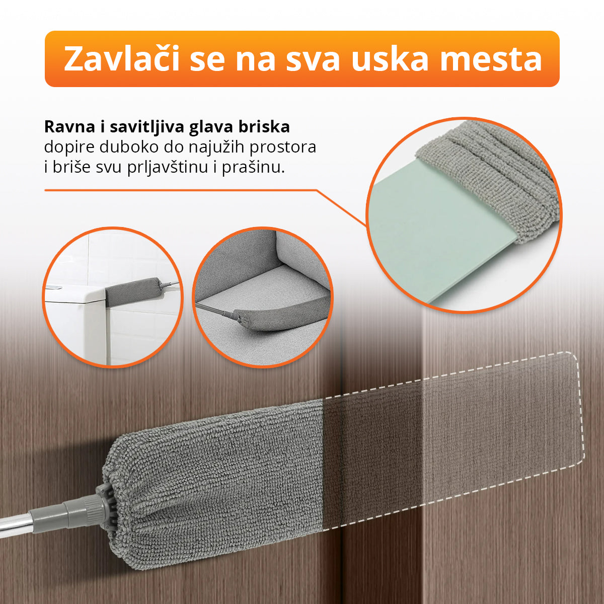Savitljivi brisko za čišćenje nepristupačnih delova
