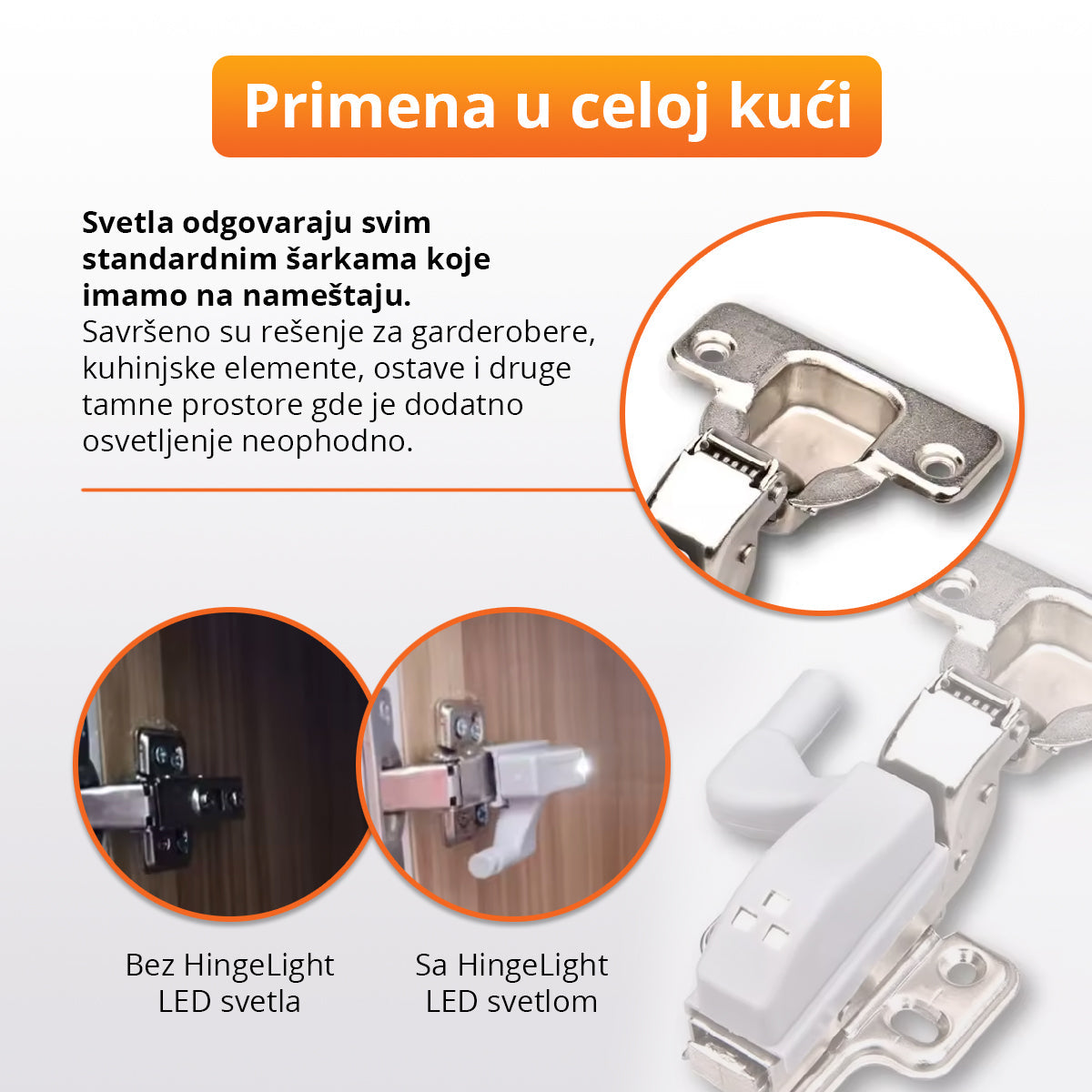 LED svetlo za unutrašnjost ormara (4 komada)