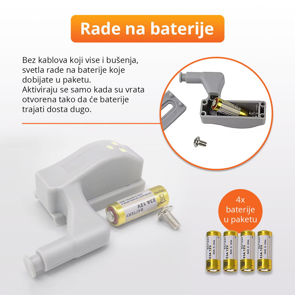 LED svetlo za unutrašnjost ormara (4 komada)