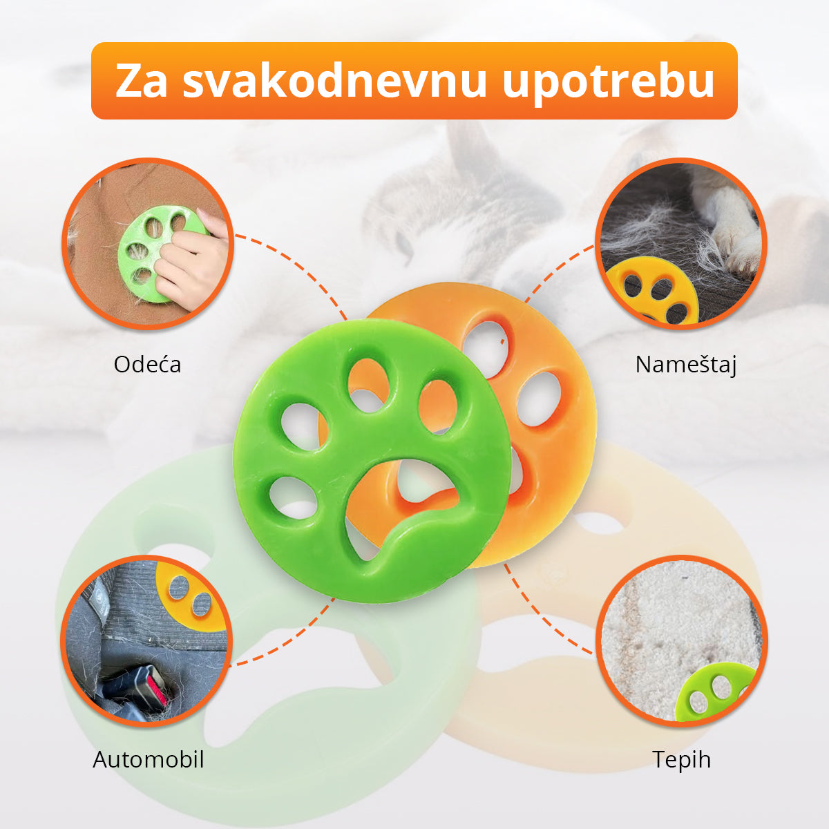 Silikonske šapice za uklanjanje dlaka sa odeće tokom pranja (2 komada)