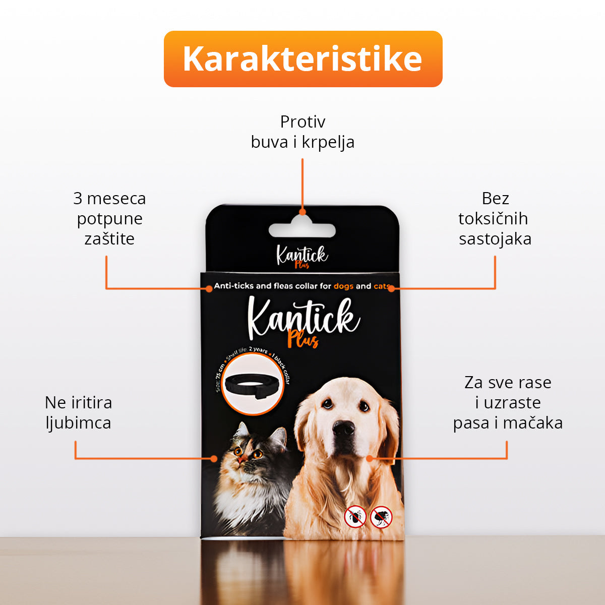 Ogrlica za pse i mačke protiv buva i krpelja