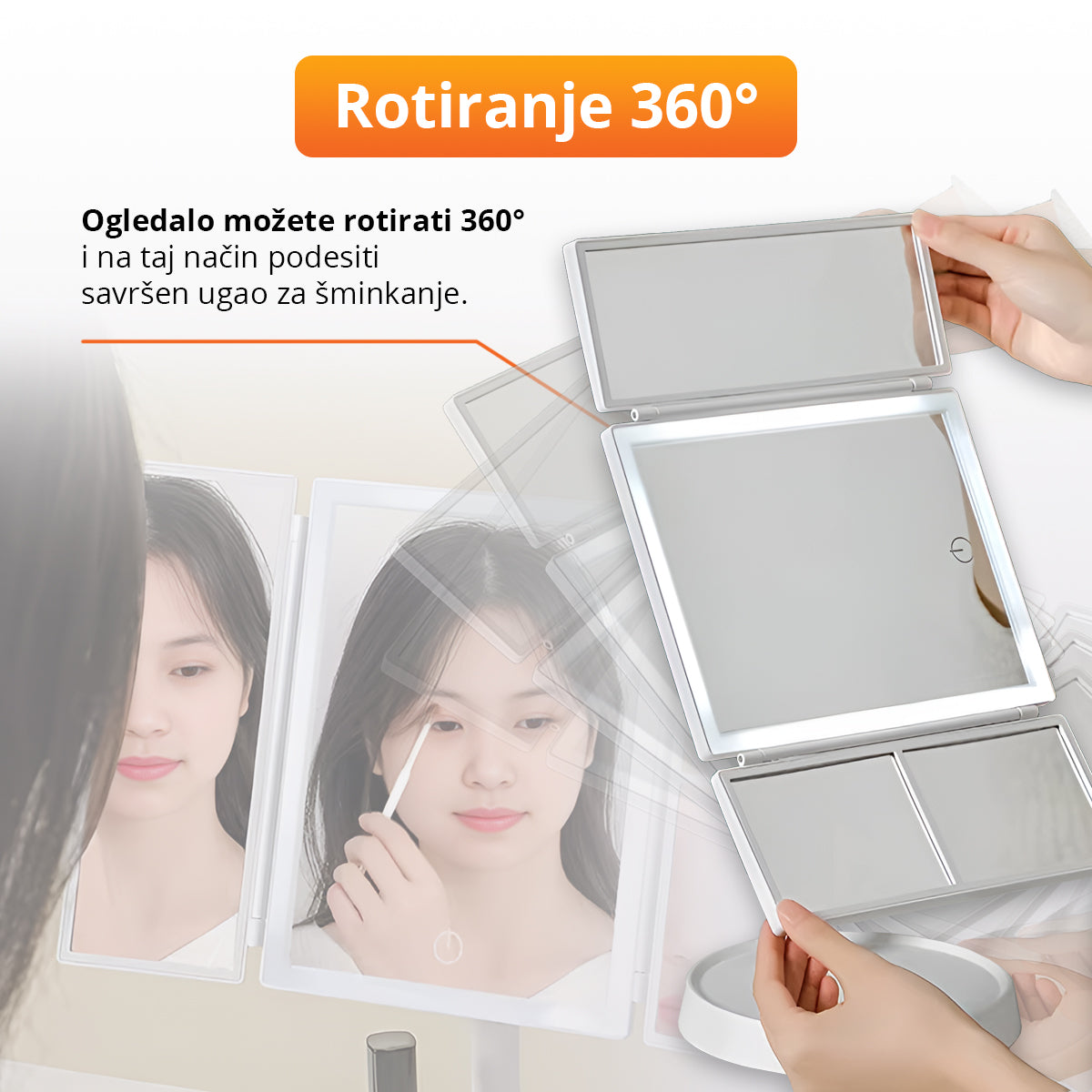 Ogledalo za šminkanje sa LED svetlom