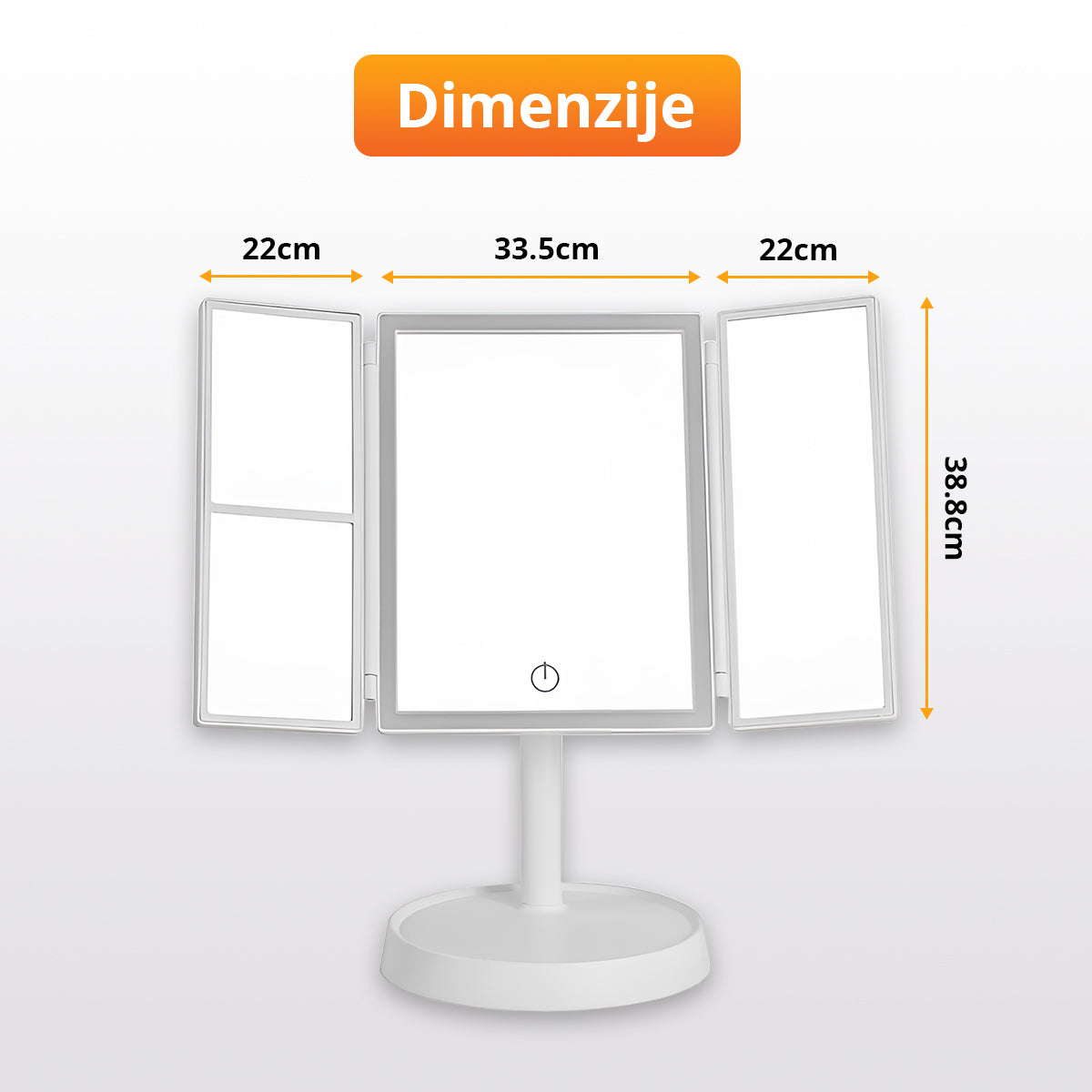 Ogledalo za šminkanje sa LED svetlom