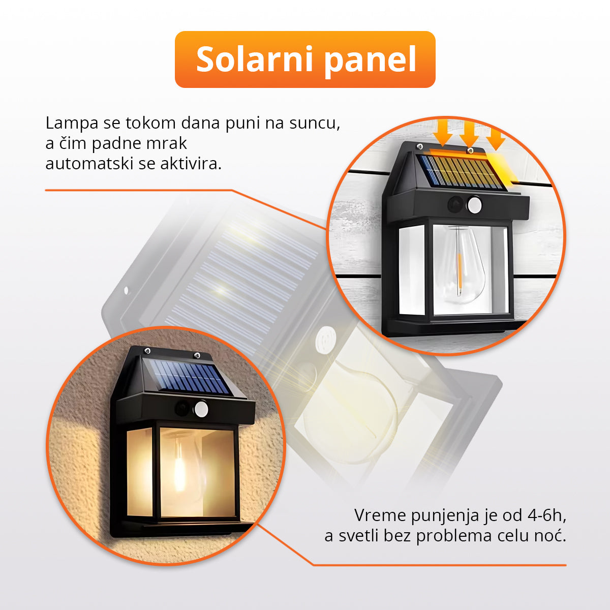 Solarna lampa sa senzorom pokreta