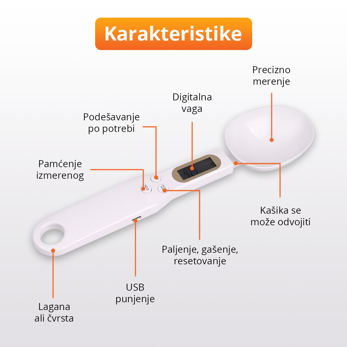 Kašika sa preciznom digitalnom vagom