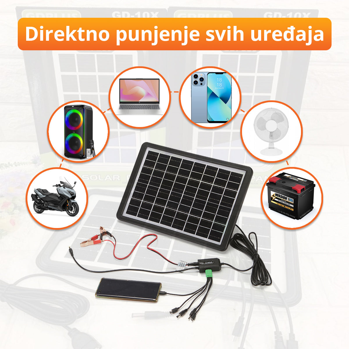 Prenosni solarni panel za direktno punjenje uređaja