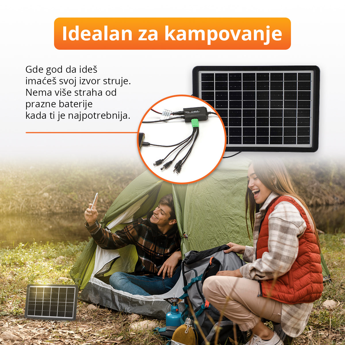 Prenosni solarni panel za direktno punjenje uređaja
