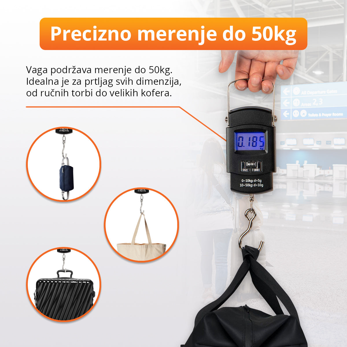 Ručna digitalna vaga za merenje prtljaga