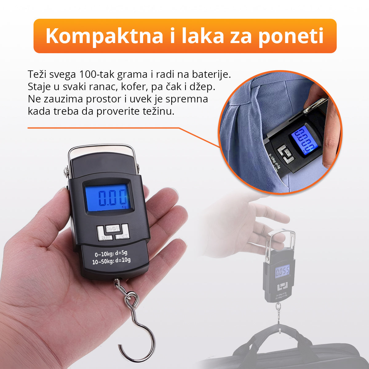 Ručna digitalna vaga za merenje prtljaga