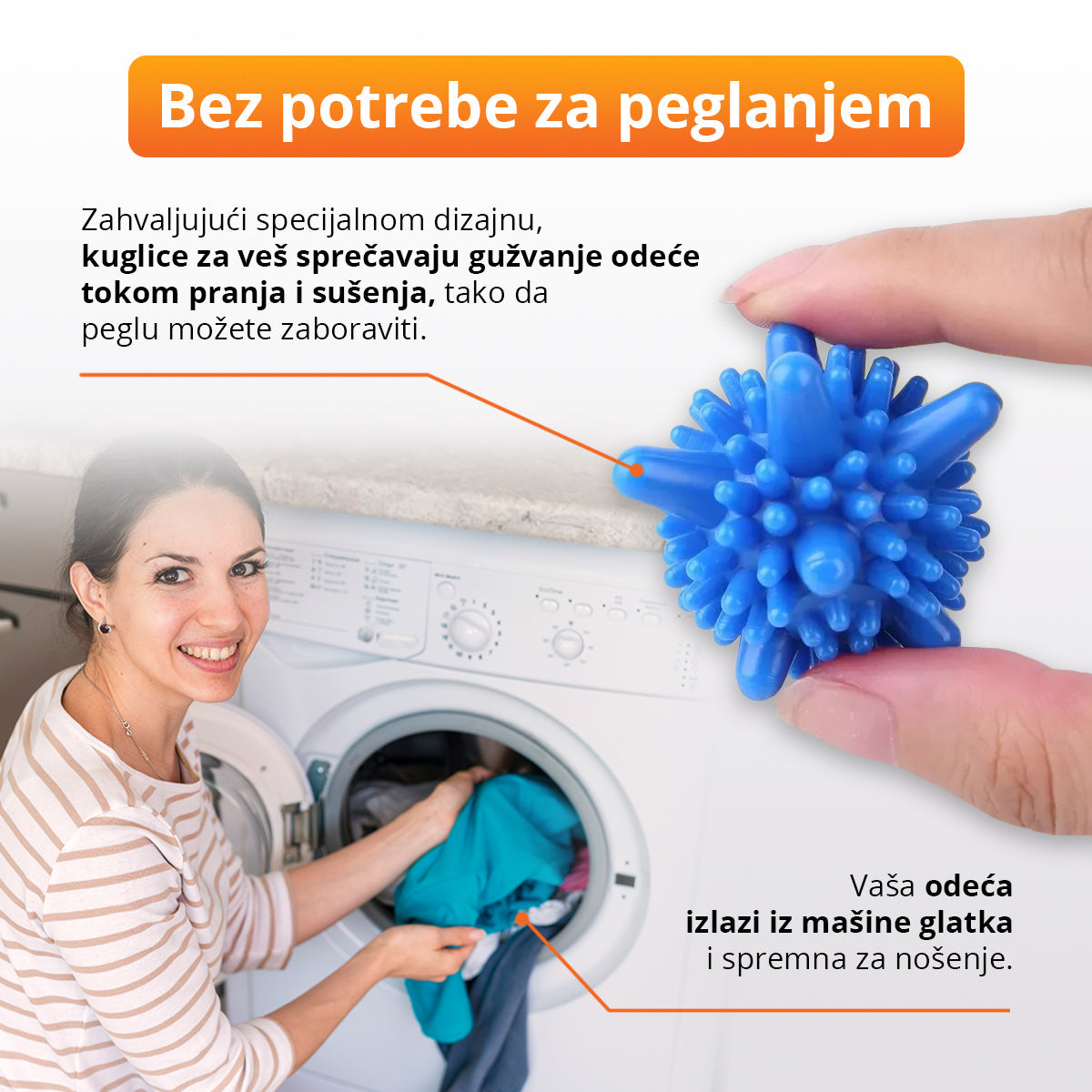 Kuglice za pranje i sušenje veša bez gužvanja (12 komada)