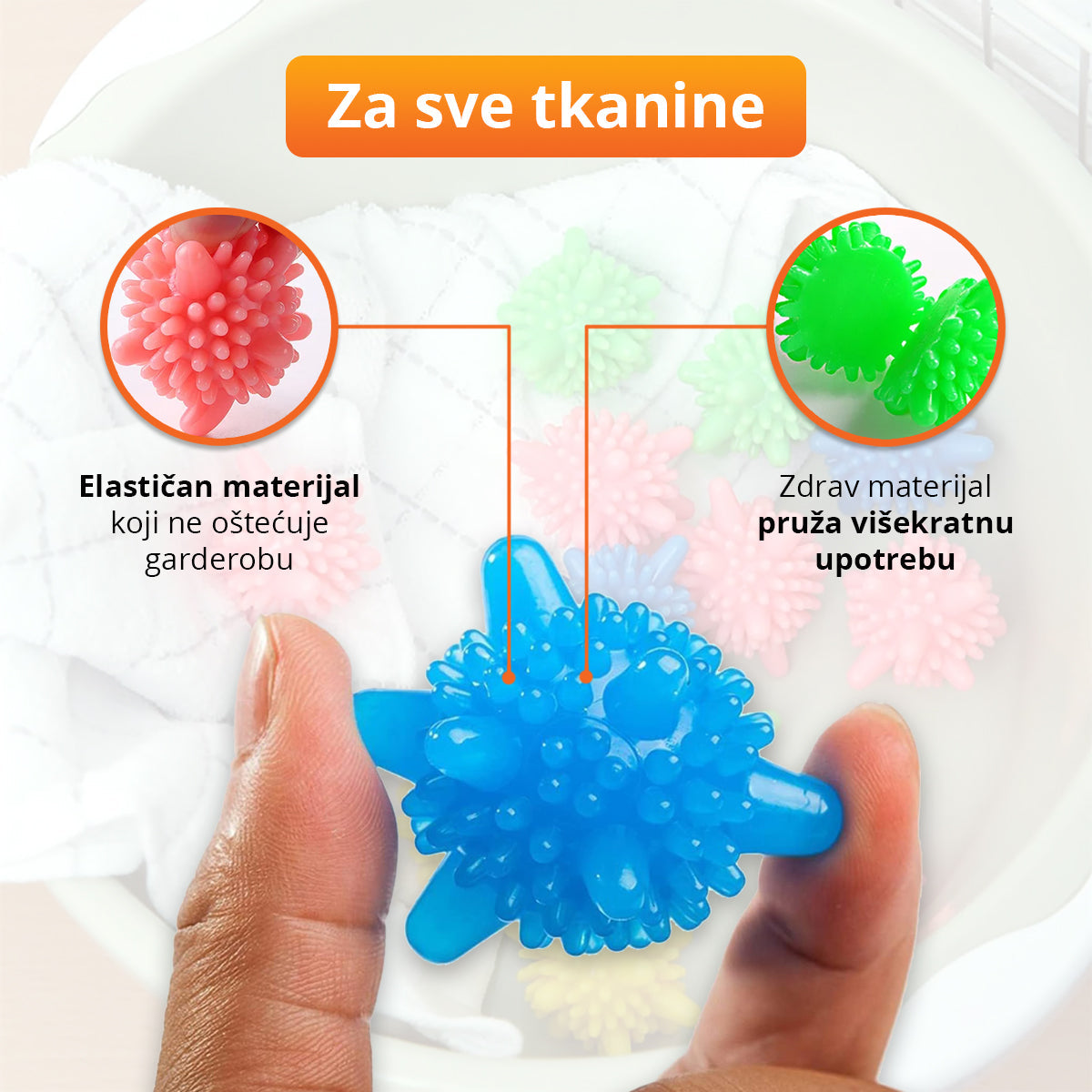 Kuglice za pranje i sušenje veša bez gužvanja (12 komada)